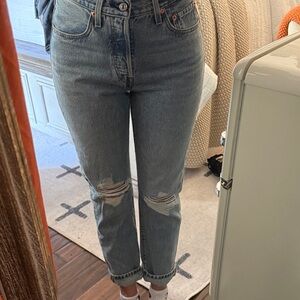 Levi's Distressed Blue Boyfriend Jeans
